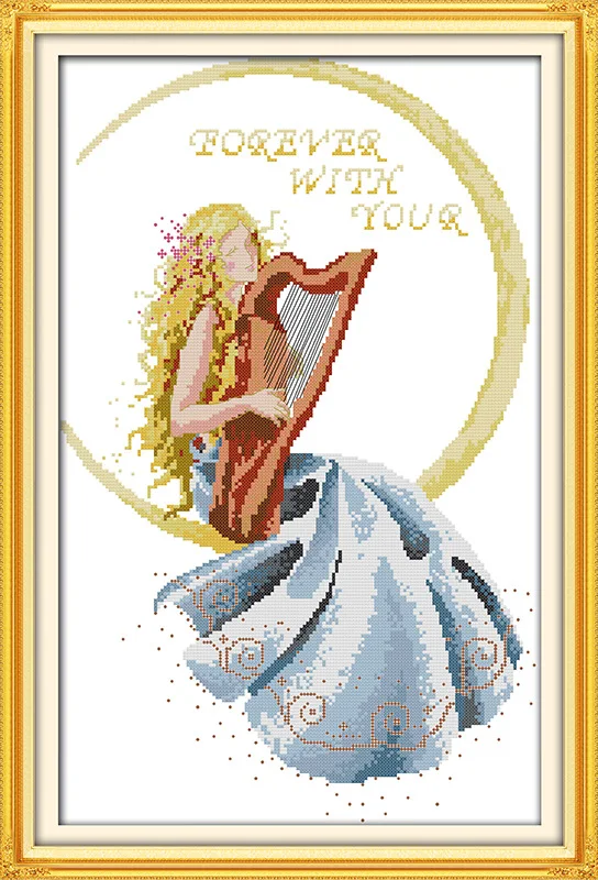Набор для вышивки крестиком DMC с красивым изображением женщины в Луне|cross stitch