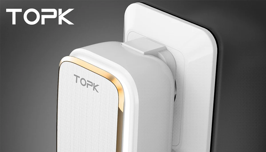 TOPK 4-Порты и разъёмы EU/US/UK/AU разъем 22W USB Зарядное устройство светодиодный светильник авто-ID заграничного паспорта сетевой адаптер Универсальный мобильный телефон Зарядное устройство