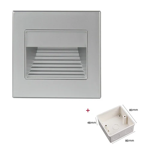 silver with 86 box CANSHOU Крытый/Открытый Led ступеней лестницы светильники для Декор для дома отеля настенные лампы 1,5 Вт Led напольное ночное освещение с 86 монтажной коробкой - Цвет абажура: silver with 86 box