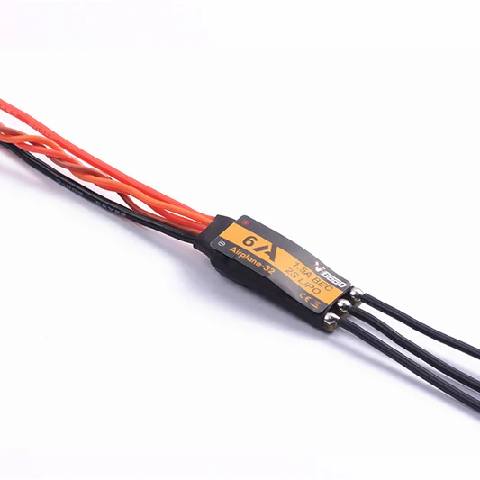 6A With wire VGOOD бесщеточный ESC 6A/12A/20A/30/40A/60A/80A/100A/120A 2 с 32-бит с 1.5A SBEC для неизменяемой геометрией крыла RC самолет запасные части - Цвет: 6A With wire