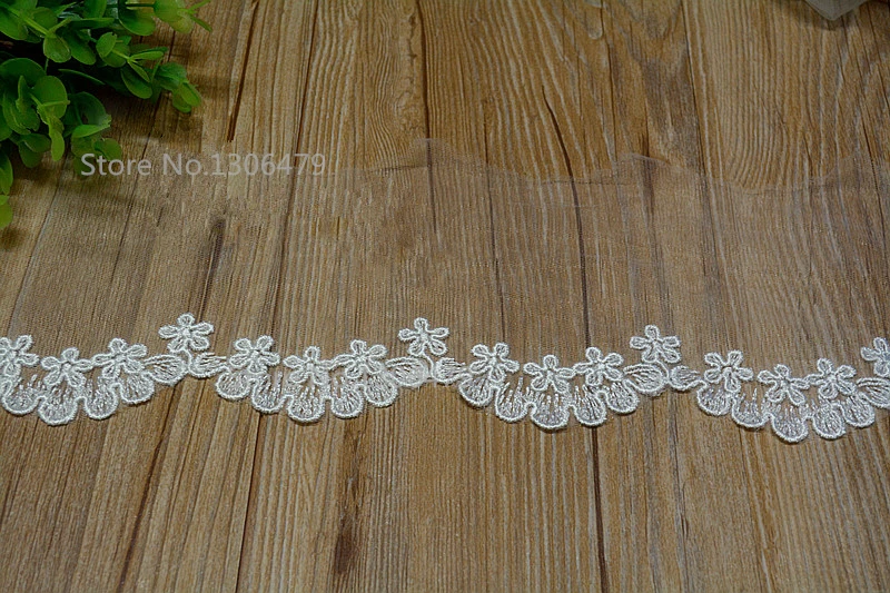 5 ярдов/партия ширина 10 см белая вышитая кружевная ткань DIY Ручная работа