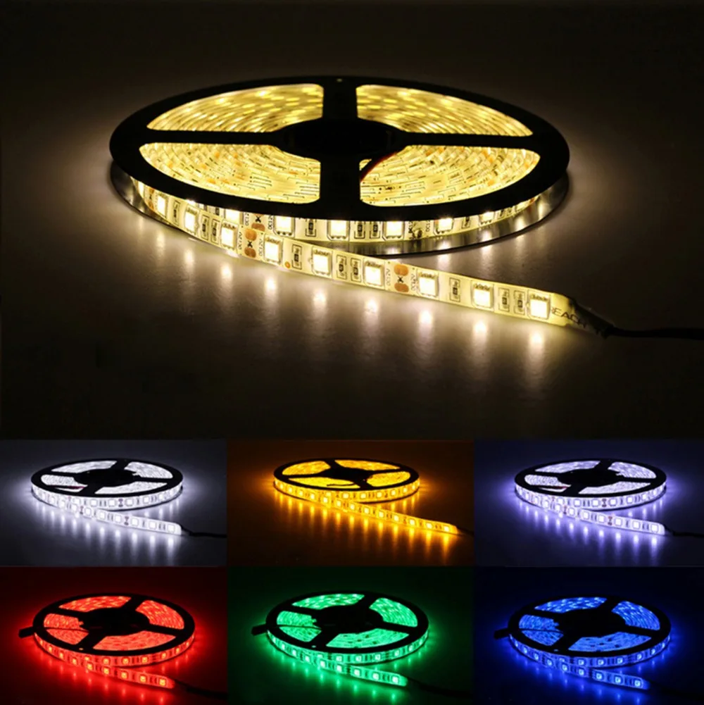 1 м/2 м/3 м/4 м/5 м 5050 RGB/RGBW/RGBWW светодиодные полосы света DC12V освещение водонепроницаемая светодиодная лента с белым/теплым белым/синим/зеленым/красным
