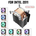 Кулер для процессора с 4 медными тепловыми трубками, 90 мм, RGB, для Intel LGA 2011