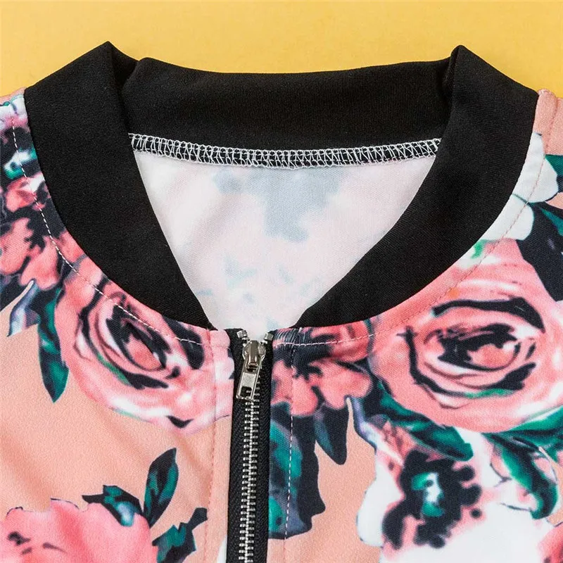 Женская куртка бомбер винтажная с цветочным принтом на молнии|floral bomber|bomber coatjackets