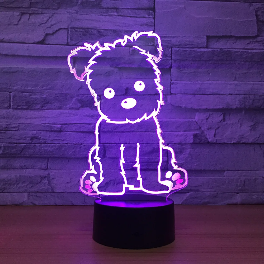 

Cute Dog 3D led Night Light Acrylic USB Charge Remote Touch Base Table Lamp Amazing Gifts for Kids