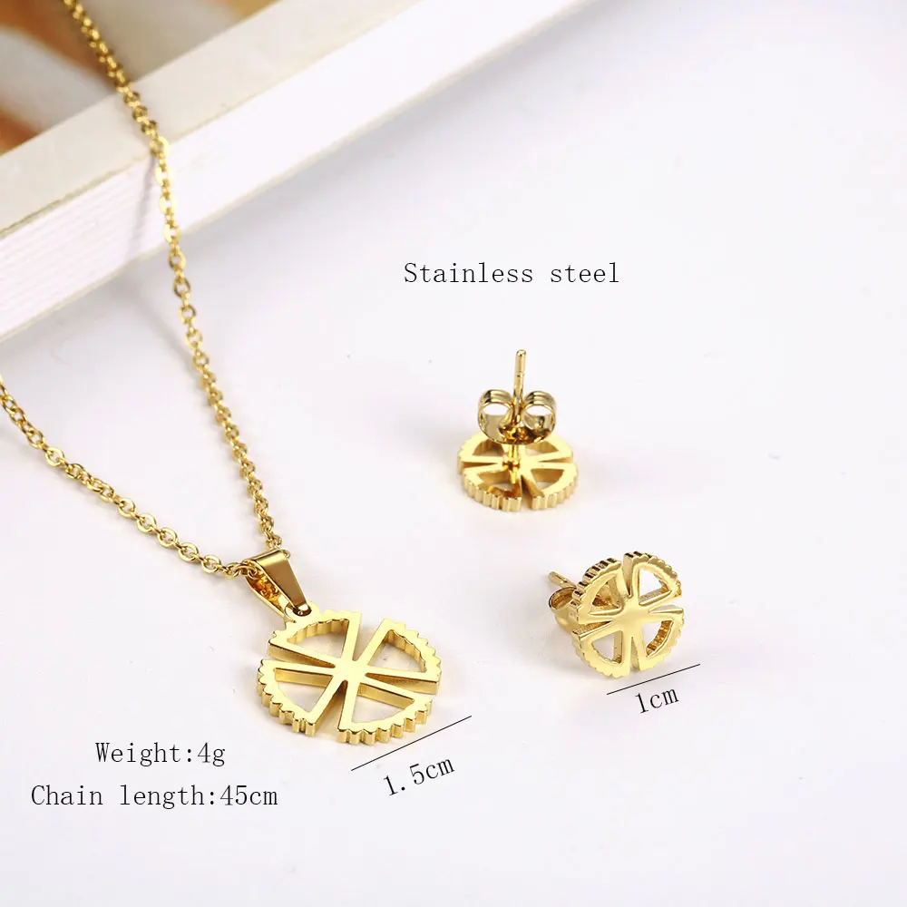 Женские Ювелирные изделия из нержавеющей стали OUFEI комплект колье и сережек