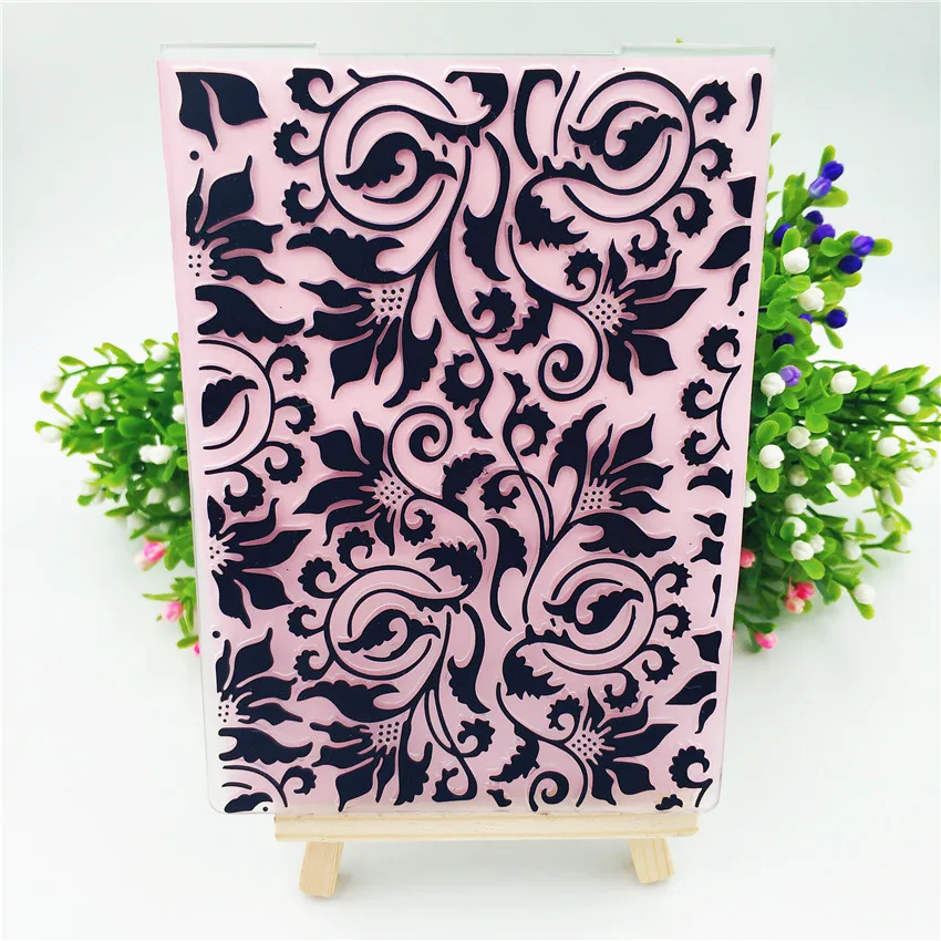 HOT plastic Flower vine template craft card making paper album wedding decoration clip art relief Embossing folders | Дом и сад