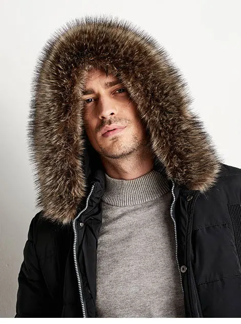 HTLB Brand New Winter Thick Parka Jacket Men Casual Thick Warm Military Fur Jacket Men Snow Hooded Overcoat Bio Down Parka Coat