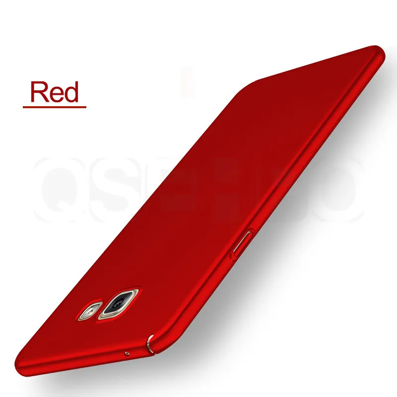 Red Ультра Тонкие Матовые чехлы для samsung Galaxy A3 A5 A7 J3 J5 J7 J2 J4 J6 J8 A6 A8 плюс красный Жесткий PC защитный чехол - Цвет: Red