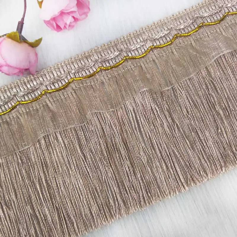 10 см широкая кружевная бахрома отделка кисточка DIY аксессуары кружевная лента украшение дома занавес диван крышка 11 м - Цвет: 20