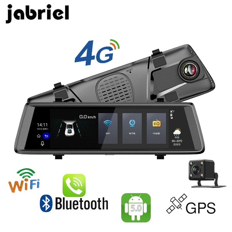 Зеркало видеорегистратор Jabriel Android 4G 10 дюймов Full HD 1080P GPS