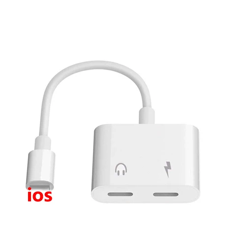 2 в 1 аудио адаптер зарядный кабель для наушников для iPhone 7 8 plus X Aux Jack гарнитура для Lightning 3,5 мм для наушников разветвитель - Цвет: Double For Lightning