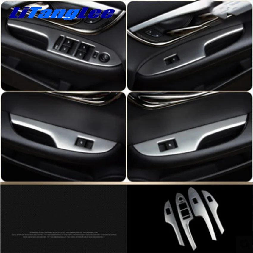 

For Cadillac ATS-L Car Door Inner Handle Decoration Panel Auto Armrest Silver Stainless Steel