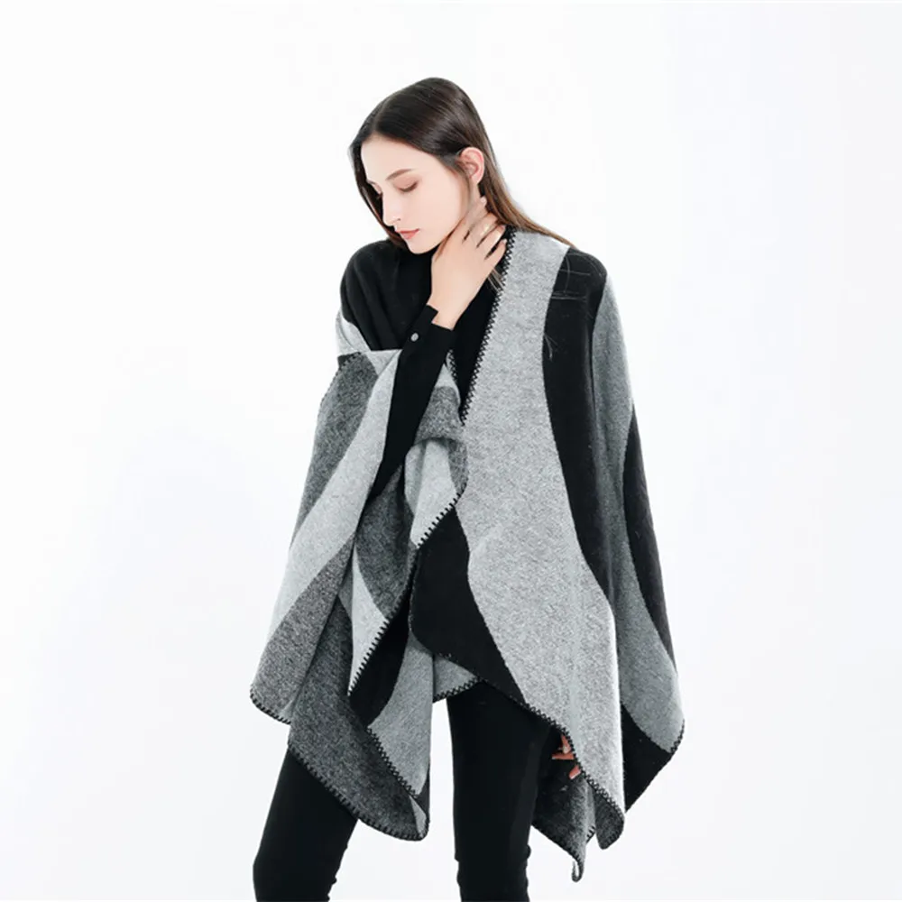 Новое зимнее одеяло шарфы кашемировый шарф женский пончо накидка модный