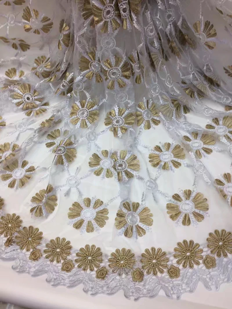 Red and white color embroidery lace material red African France chiffon fabric high quality Guipure wedding SU | Дом и сад