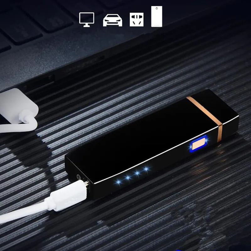 USB зарядка двойная дуговая сигарета Электронная Зажигалка Ветрозащитная беспламенная электрическая зажигалка плазменная сигарная Зажигалка для мужчин подарок