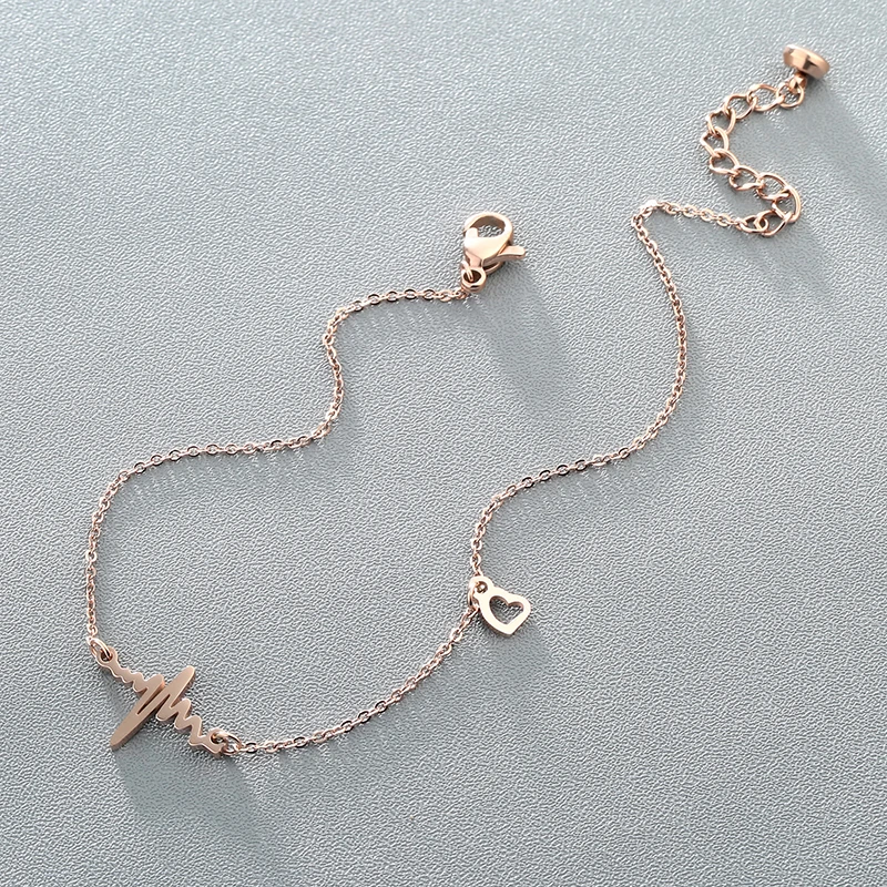 Сердце Подвески Браслеты из нержавеющей стали для 2017 женская обувь девочек