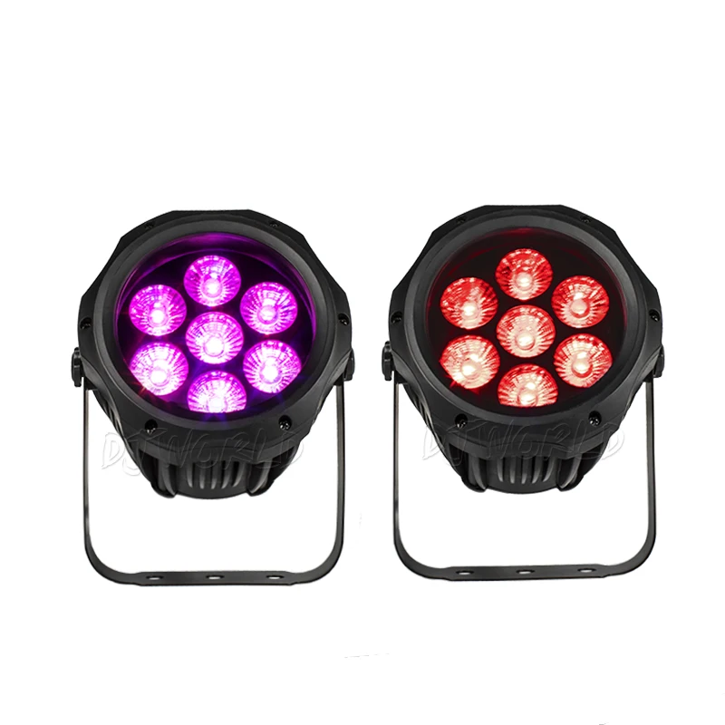 Легко носить с собой водонепроницаемый светодиодный Par 7x12 Вт RGBW DMX512 сценическое освещение наружные огни IP65 хорошие для DJ вечерние на открытом воздухе