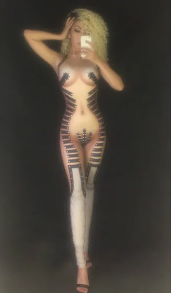 Sexy Stretch ню боди Для женщин ночной клуб носить звезды кристаллы боди Верхняя одежда танец Боди Экипировка Производительность GOGO