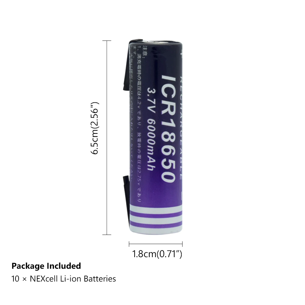 18650 литий ионная батарея 6000mAh 3 7 V перезаряжаемый аккумулятор для электронных