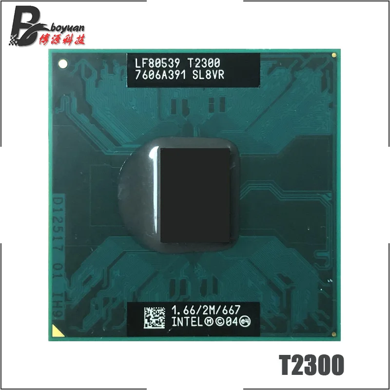Двухъядерный процессор Intel Core Duo T2300 SL8VR SL9JL 1,6 GHz двухъядерный двухпотоковый процессор 2M 31W Socket M/mPGA478MT