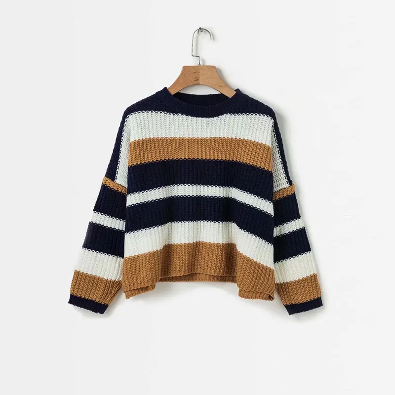2018 Fall Fashion Women Rainbow Sweater Knitted Warm Knitwear Chompas Winter Tops Pull Femme Jumper Long Sleeve Pullover Female | Женская