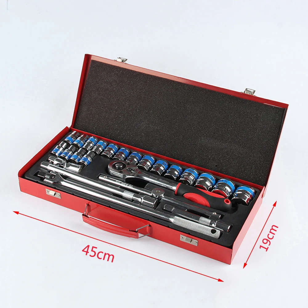 24 шт. Набор инструментов ручных для ремонта автомобиля рычажный ключ храпового