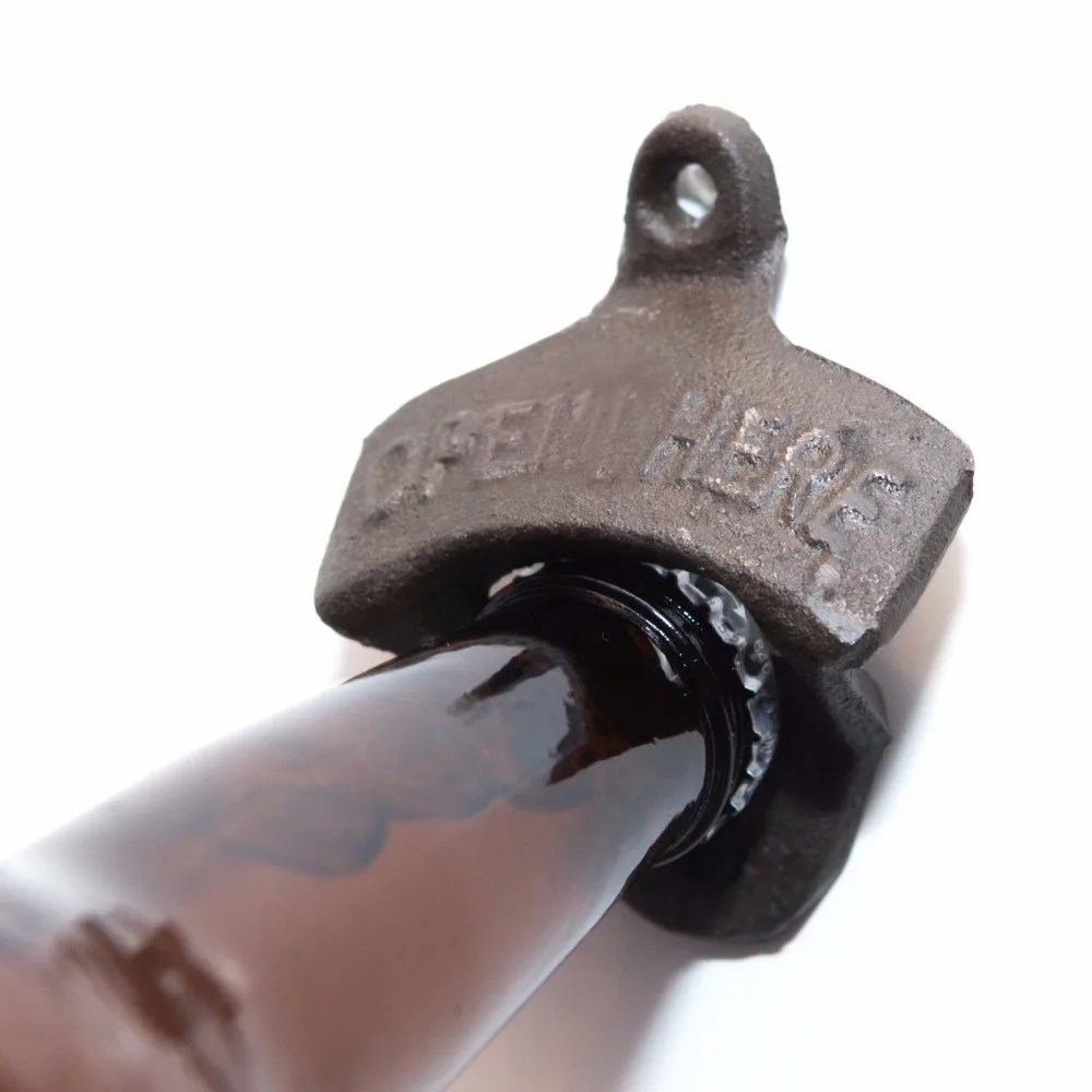 Винтажный стиль чугунный настенный Открыватель для бутылок инструменты пива и