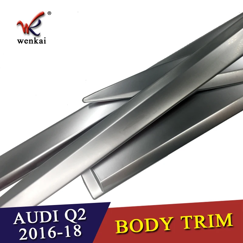 Автомобильный Стайлинг серебристый ABS 4 шт. блёстки для Audi Q2 2017 2018 хромированная
