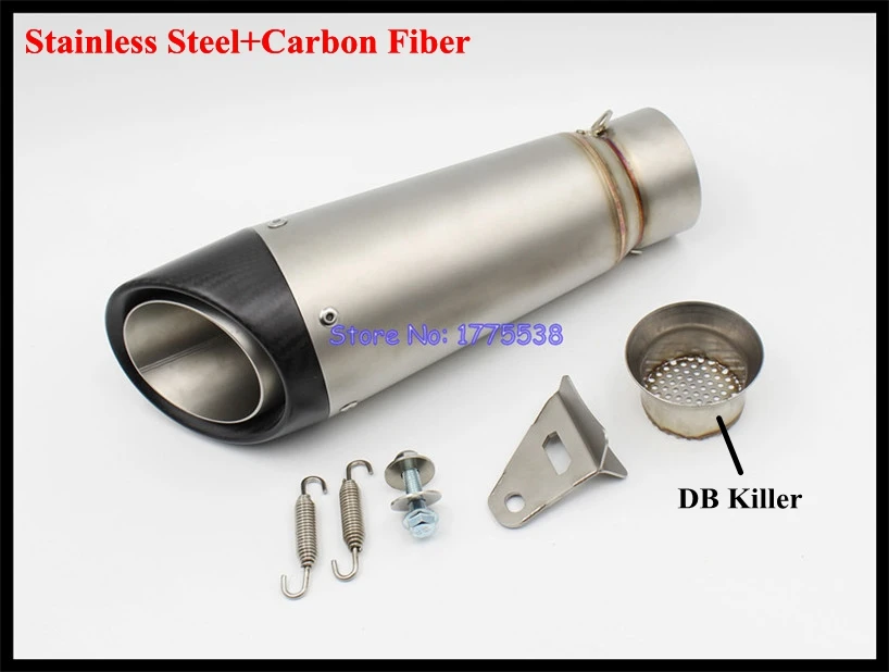 Stainless Steel 54mm Новая модель ID: 51 мм(")/54 мм(2.1") /61 мм(2.")/63 мм(2.5") /65 мм(2.") Титан сплав motorcyclemotorbike глушитель выхлопной трубы escape - Цвет: Stainless Steel 54mm