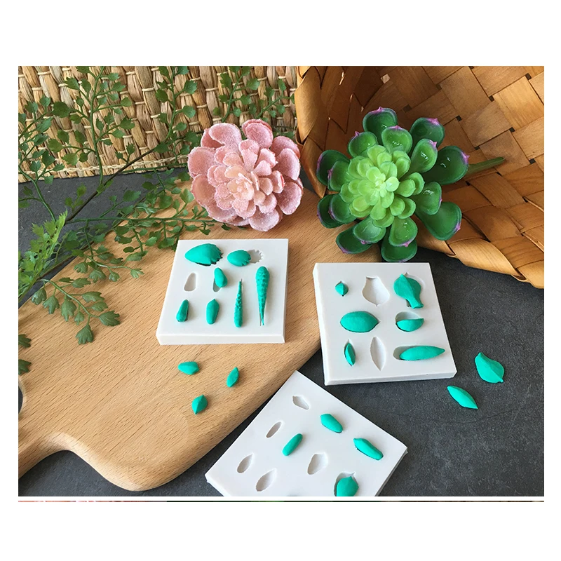 3 шт./компл. DIY сочные лист силиконовая форма для выпечки кекса Fondant(сахарная) украшения резинки паста пресс-формы инструмент для сахарных украшений тортов