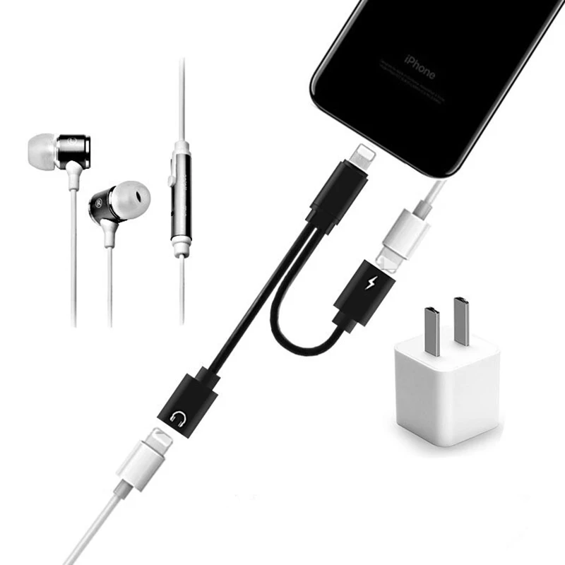 Для iPhone 7 Plus 2 в 1 адаптер для наушников X 8 зарядный кабель телефона аудио сплиттер