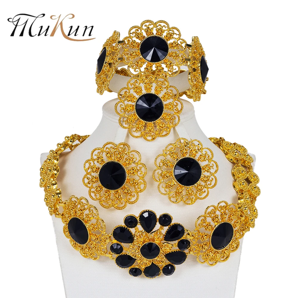 

MUKUN Exquisite Turkey jewelry sets Nigeria wedding Bridal jewelry sets African Beads Jewelry Set wholesale Design Accessories