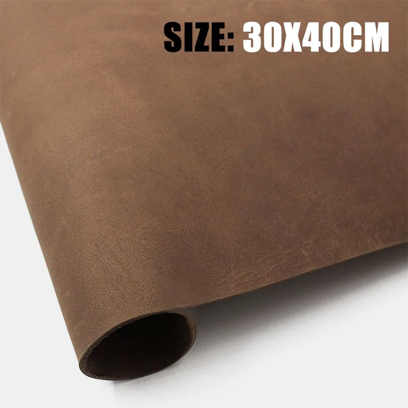 30x40cm Кожаная ткань diy ручной работы верхний слой воловья кожа воск растительного дубления кожа ткань вся кожа аксессуары для изготовления - Цвет: 30x40cm