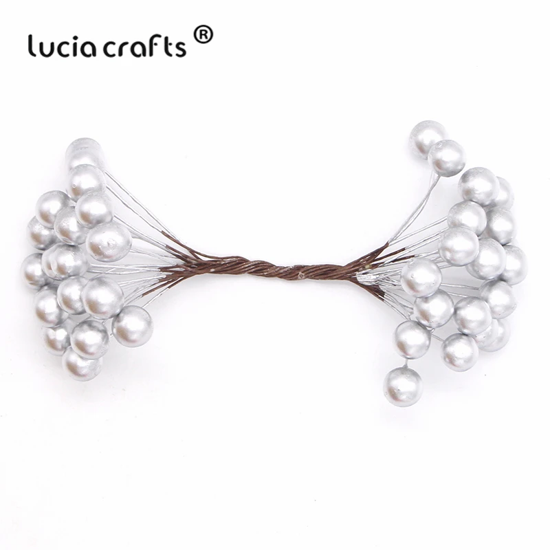 Распродажа! Lucia crafts 1 букет/5 букетов 10 мм Пена Искусственные фрукты тычинки Рождественский Декор DIY Подарочная коробка букет A0506