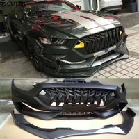 frp wide car body kit unpainted front bumper carbon fiber front lip for ford mustang limgene ones body kit 15 17