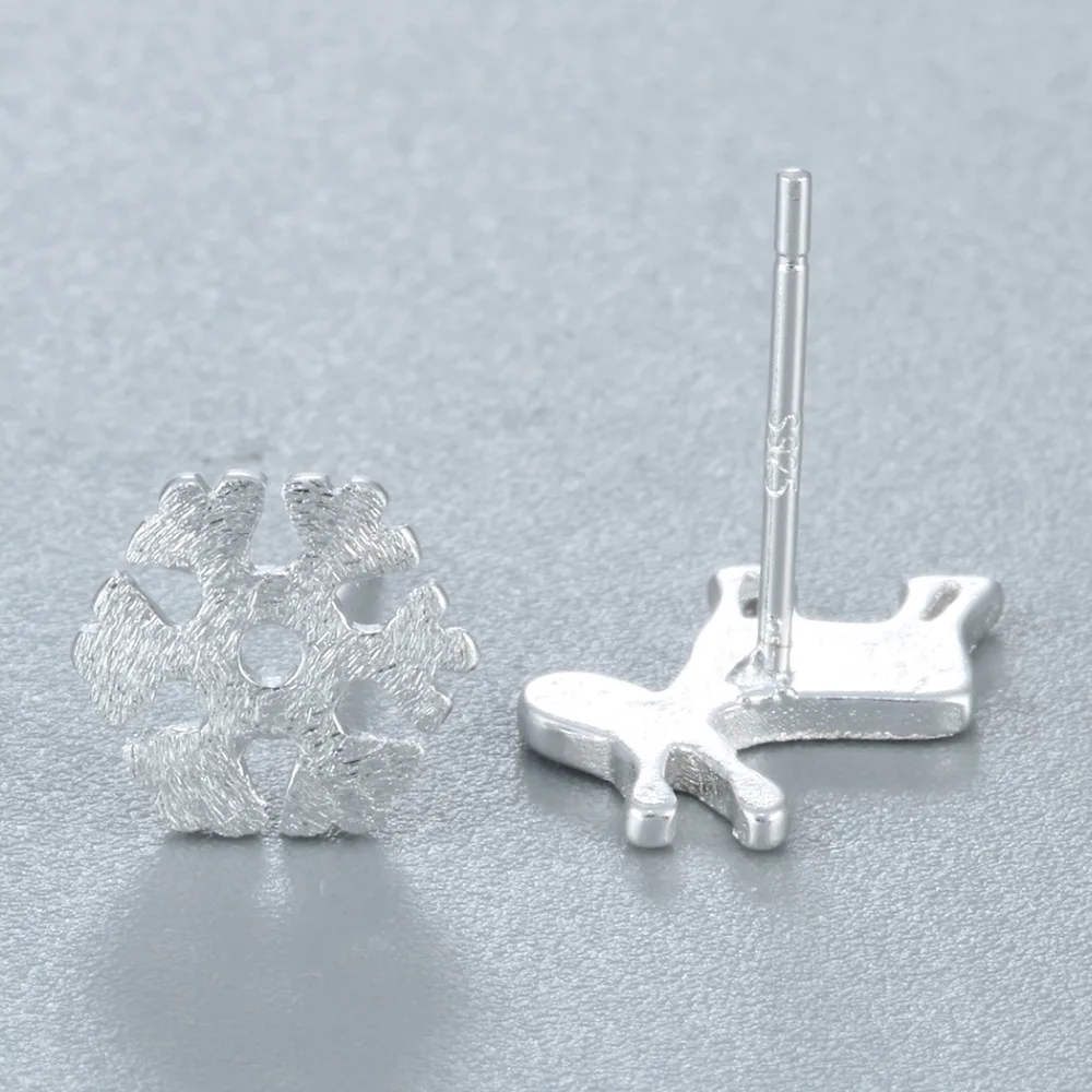 Асимметричные серьги-гвоздики в виде снежинок оленей для женщин | Украшения и