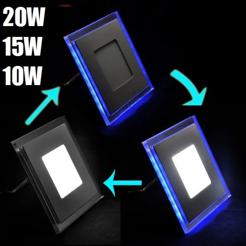 Акриловая + стеклянная Двухцветная светодиодная панель освещения S 10 Вт 15 20