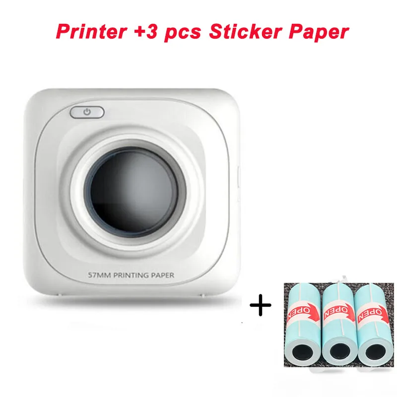 P1-3 Sticker Papers PAPERANG P2 карманный портативный Bluetooth принтер фото изображение HD термальный принтер этикеток с аккумулятором 1000 мАч 300 dpi P2 - Цвет: P1-3 Sticker Papers