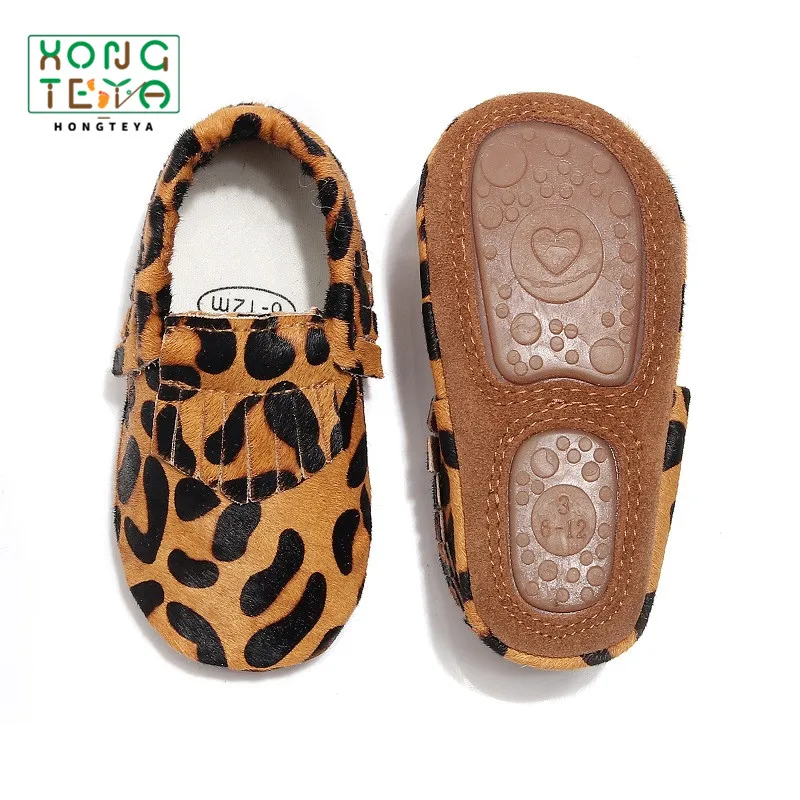 Обувь для новорожденных из натуральной кожи с леопардовым принтом мокасины
