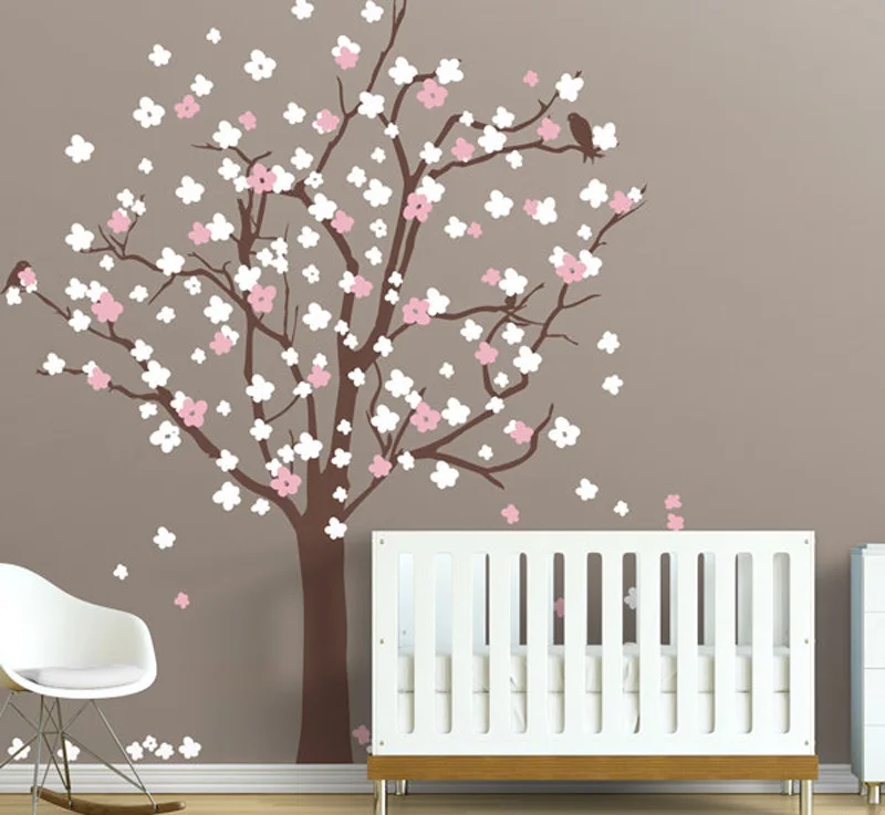 Большая виниловая наклейка на стену с цветами вишни стикеры обои дерево детская