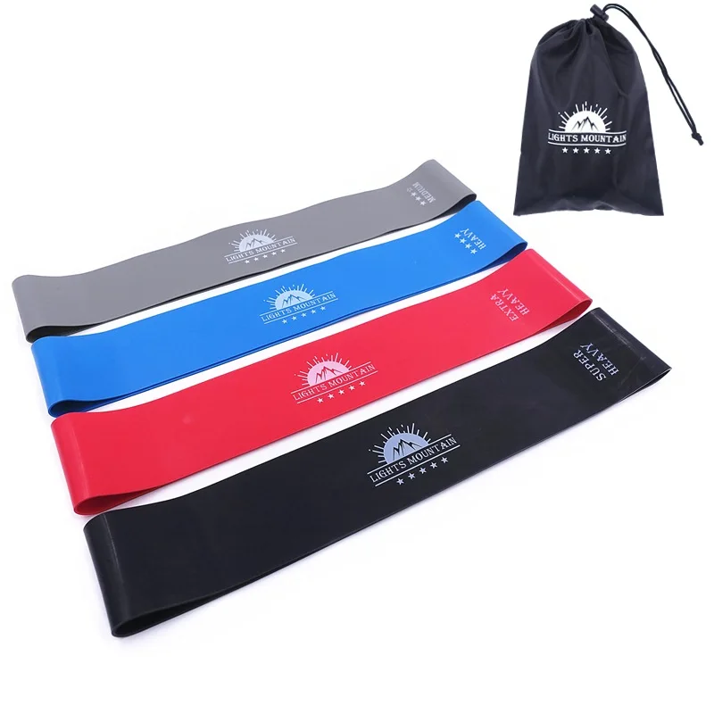30cm-set of 4 Набор эластичных лент для занятий фитнесом, Кроссфит, йогой, пилатесом, упражнениями для домашнего спортзала, мини-ленты для тренировок - Цвет: 30cm-set of 4