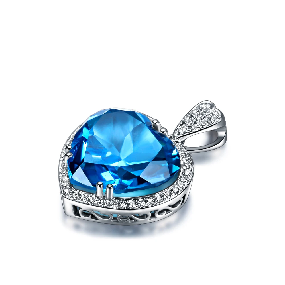 ZOCAI ЗОДИАК драгоценный камень 7 0 CT топаз 0.21CT Алмаз 9 K белое золото синий сердце