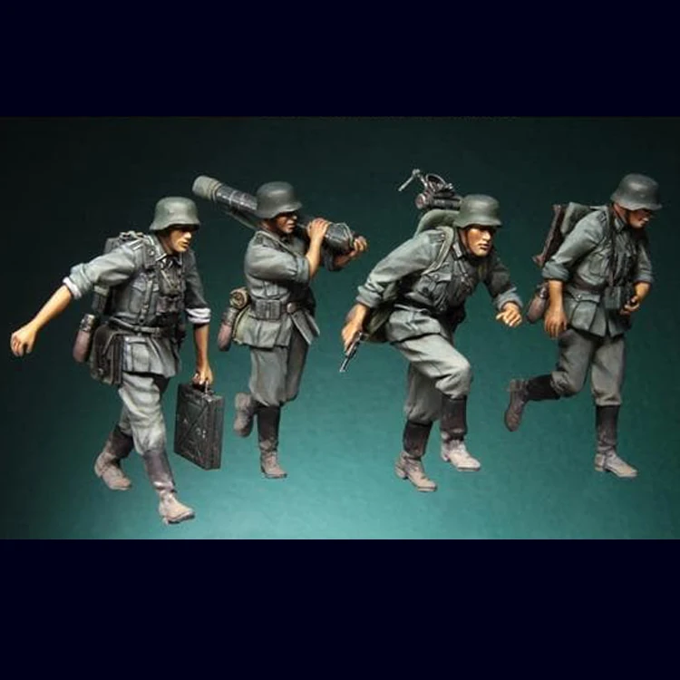 Набор из 1/35 цементного раствора 4 фигурки модель смолы солдат GK военная тема
