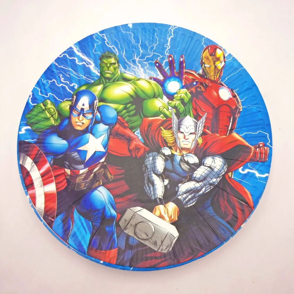 10pcs/set 7inch The Avenger Plate Children Party Supplies Kid Birthday Decoration Event And | Дом и сад