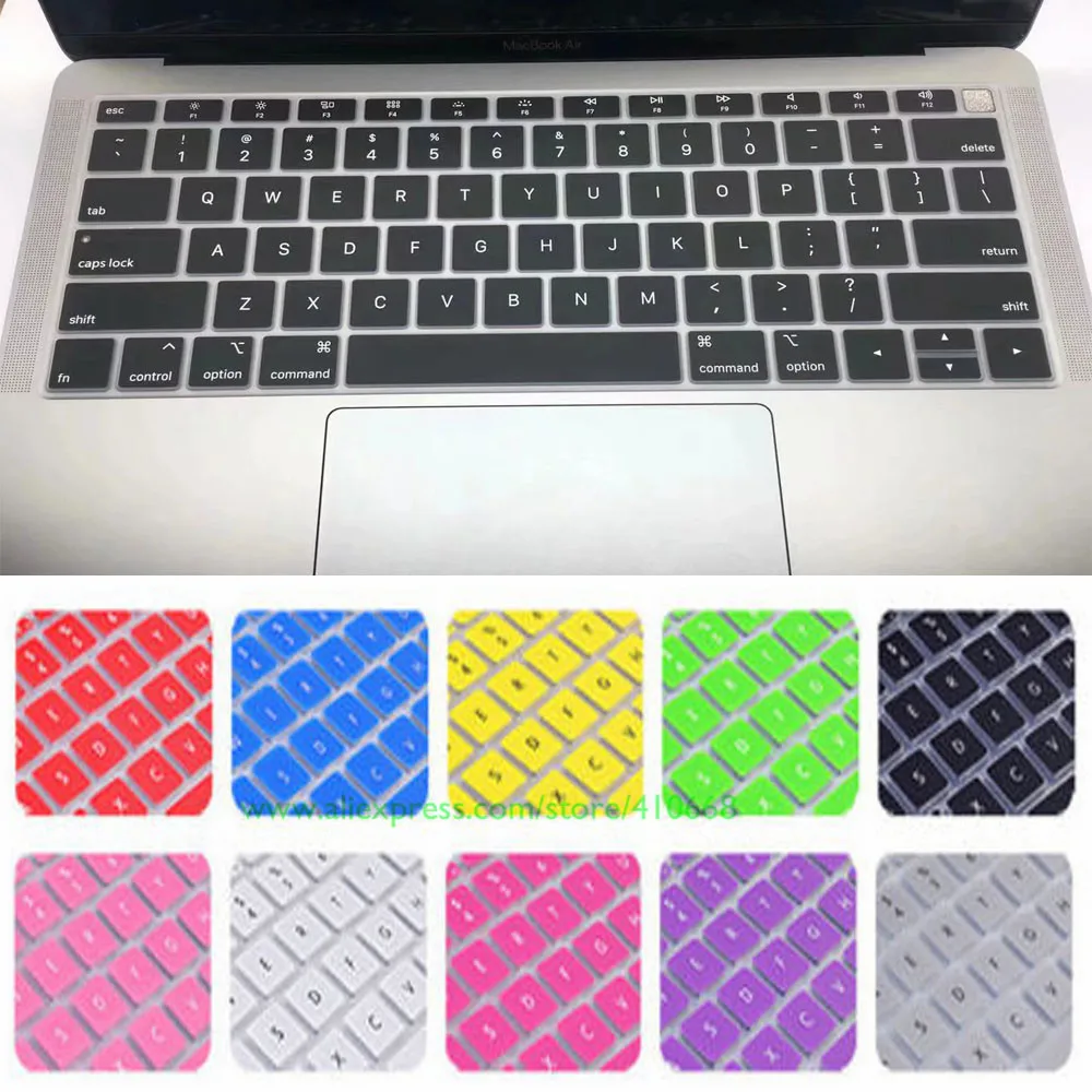 Ультратонкий силиконовый чехол клавиатура для нового MacBook Air 13 дюймов 2018 A1932 с