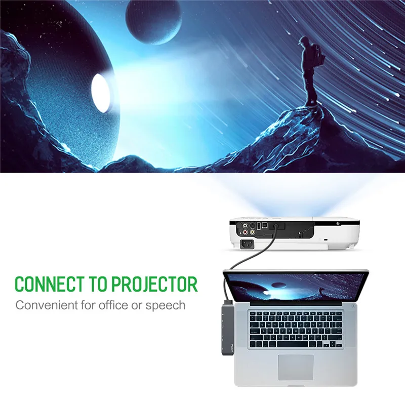 ROCK 6 в 1 Usb концентратор все конвертер USB C HDMI 4 K SD TF кардридер для MacBook huawei type 3 0 5