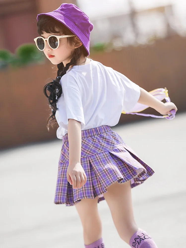 2019 г. Новая летняя одежда для маленьких девочек спортивный костюм детей школьная