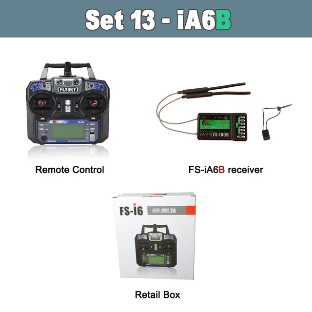 I6 TX with iA6B RX Flysky FS-i6 FS I6 2,4G 6ch RC передатчик контроллер FS-iA6/FS-iA6B приемник для RC гоночный Квадрокоптер планер самолет - Цвет: I6 TX with iA6B RX