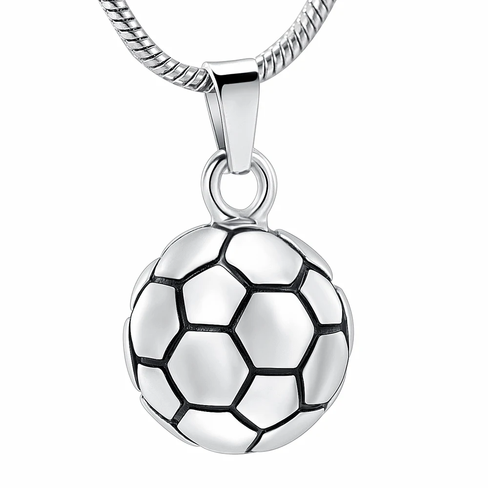 IJD10737 футбольный мяч очарование Keepsake урна кулон для мужчин нержавеющая сталь